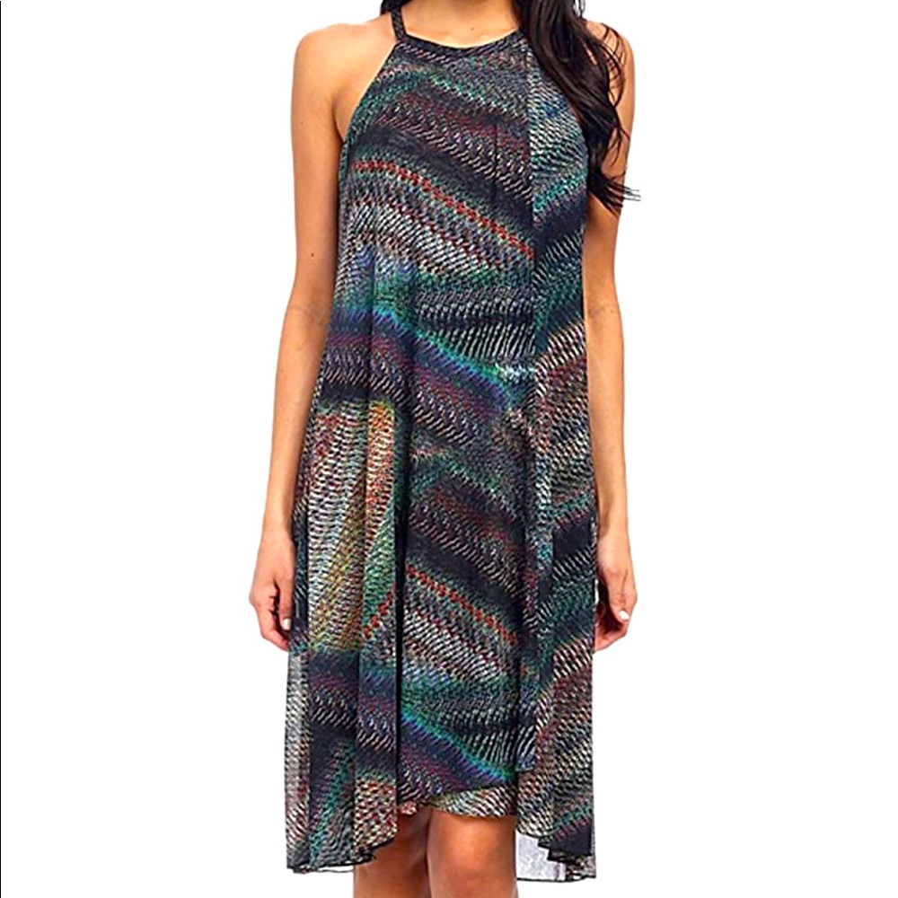 Trina Turk Jessen Pleated Terramar Mesh Dress